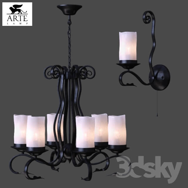 Chandelier ArteLamp Scroll A7915LM 6BK