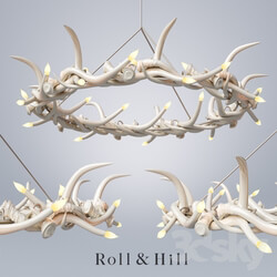 Roll amp Hill Chandelier 27 Antler Ring Pendant light 3D Models 