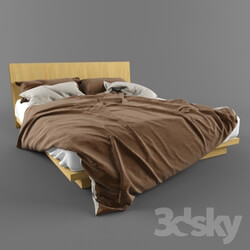Bed bed brown white 