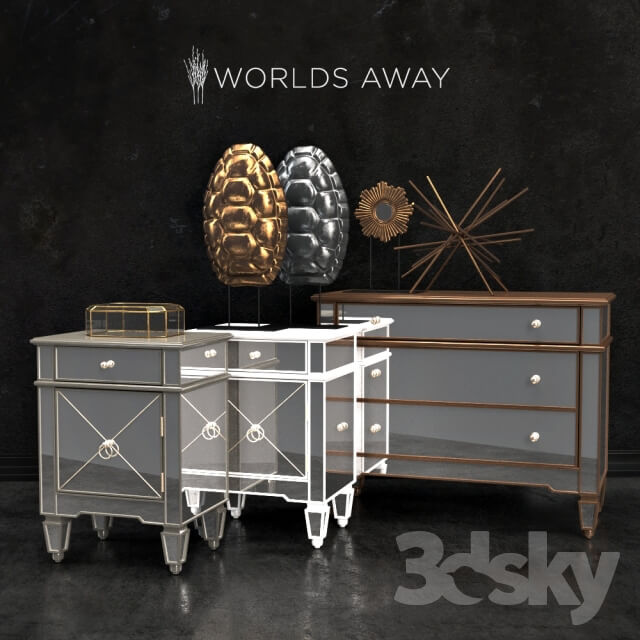 Sideboard Chest of drawer Nightstand and dresser Worlds Away accessories