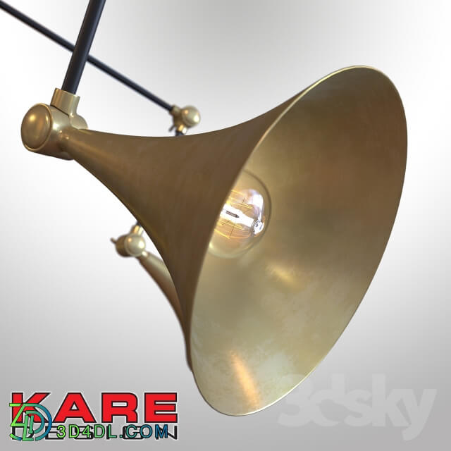 Pendant Lamp Trumpet Brass Spider 5 lite Pendant light 3D Models