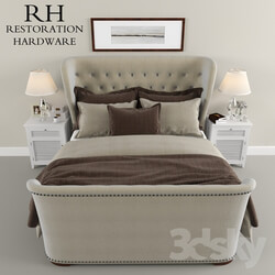 Bed Restoration Hardware Sleigh Churchill Fabric bed 