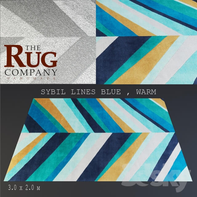 rug The Rug company Sybil lines blue amp Warm