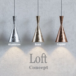 Loft concept COPPER PENDANT LAMP BEAT LIGHT TALL 