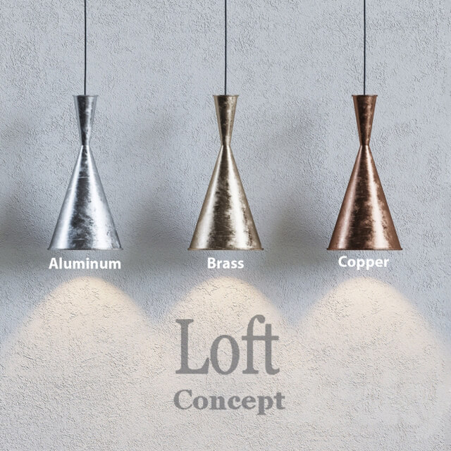 Loft concept COPPER PENDANT LAMP BEAT LIGHT TALL