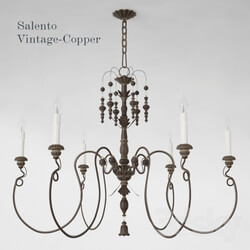 Lamp Salento Vintage Copper Six Light Chandelier 