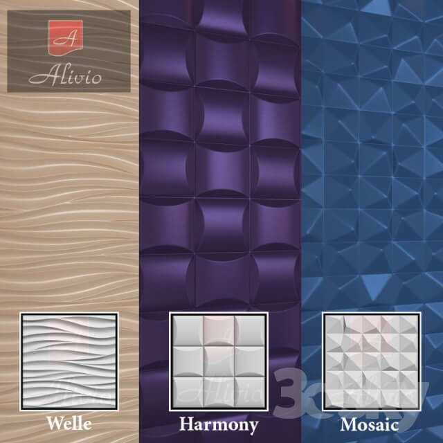 3D Wall Panel 3 pcs. 