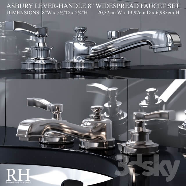 ASBURY LEVER HANDLE 8in WIDESPREAD FAUCET SET