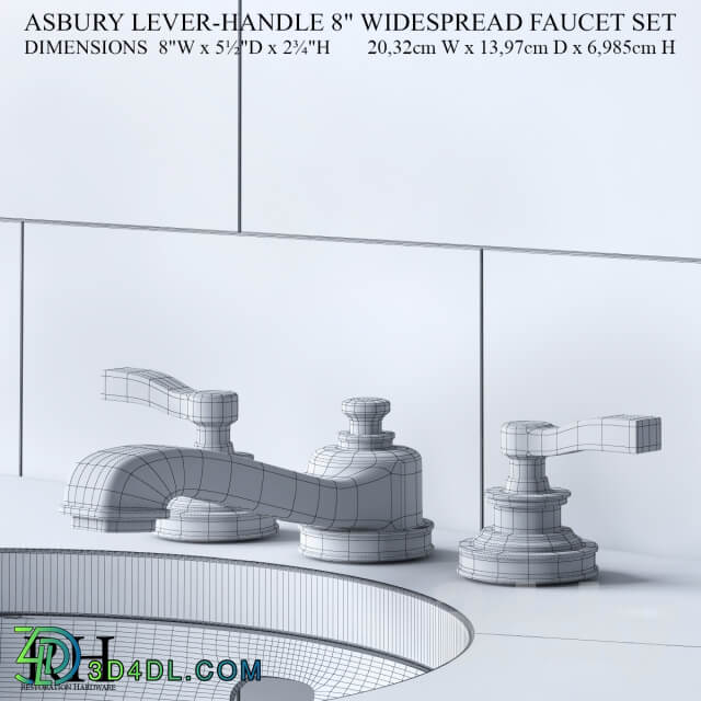 ASBURY LEVER HANDLE 8in WIDESPREAD FAUCET SET