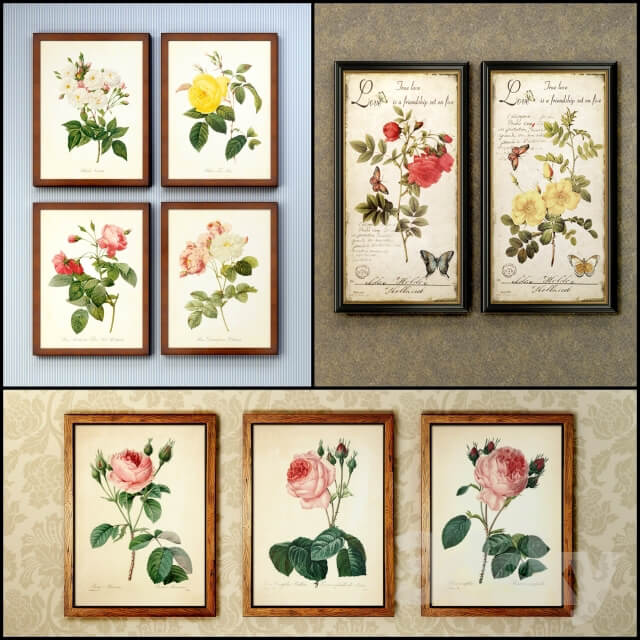 The picture in the frame 19 pcs collection 59 Flowers