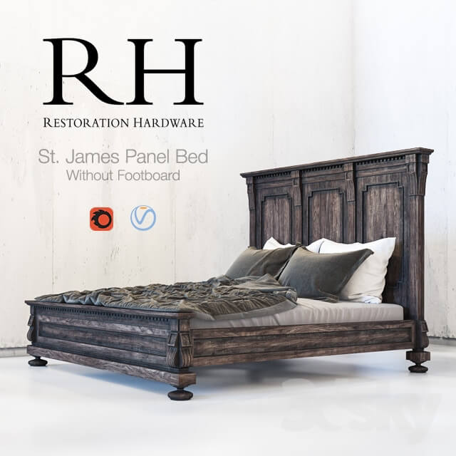 Bed RESTORATION HARDWARE. St. James Panel Bed Without Footboard