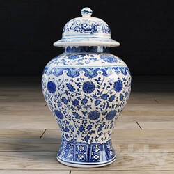 Traditional Chinese vase with lid 