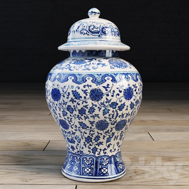 Traditional Chinese vase with lid