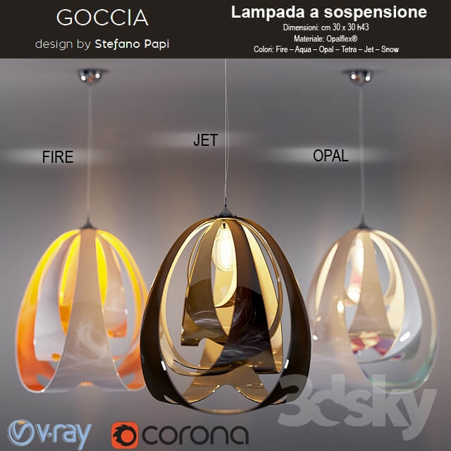 GOCCIA Lampada a sospensione Pendant light 3D Models