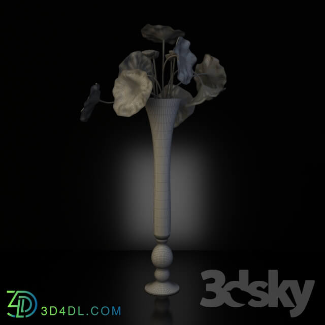 Plant Vase with Lotus vgnewtrend arrangement