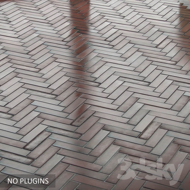 Realistic herringbone tile no plugins 