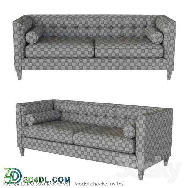 Jodi 84 Tufted Sofa Teal Velvet