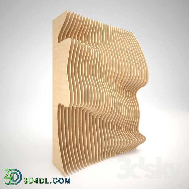 Parametric wall panel of wood