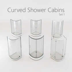 Curved Shower Cabins Set 1 