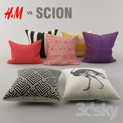 A set of pillows from H amp M and Scion 