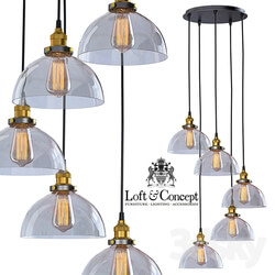 Suspension Loft Clear Glass SemiSphere Cloche 5 