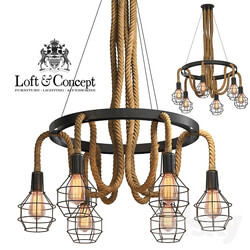 Chandelier Loft Rope Chandelier cage VI 