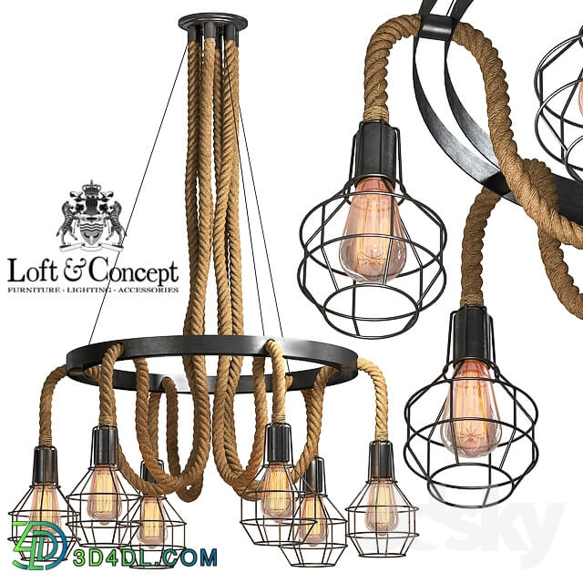 Chandelier Loft Rope Chandelier cage VI