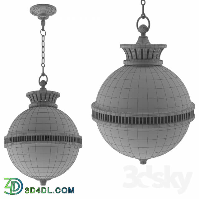 Visual Comfort Alderly 3 Light Globe Pendant Pendant light 3D Models