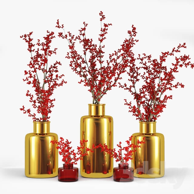Plant Branches with Berries in a Vase