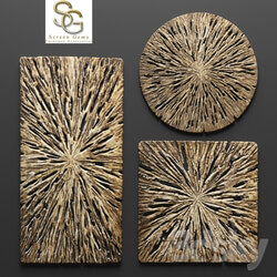Other decorative objects Rotten Wood Wall Art Set 