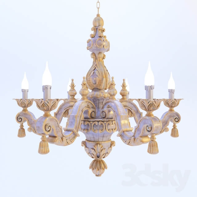 Classic chandelier Chelini. Pendant light 3D Models