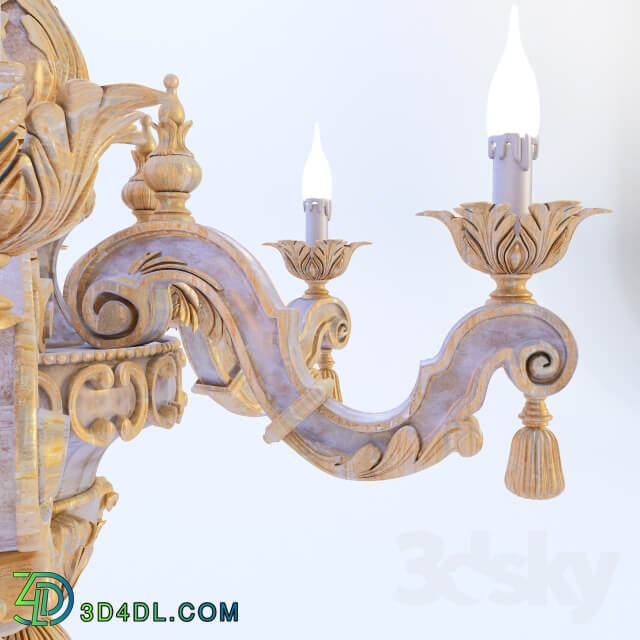 Classic chandelier Chelini. Pendant light 3D Models