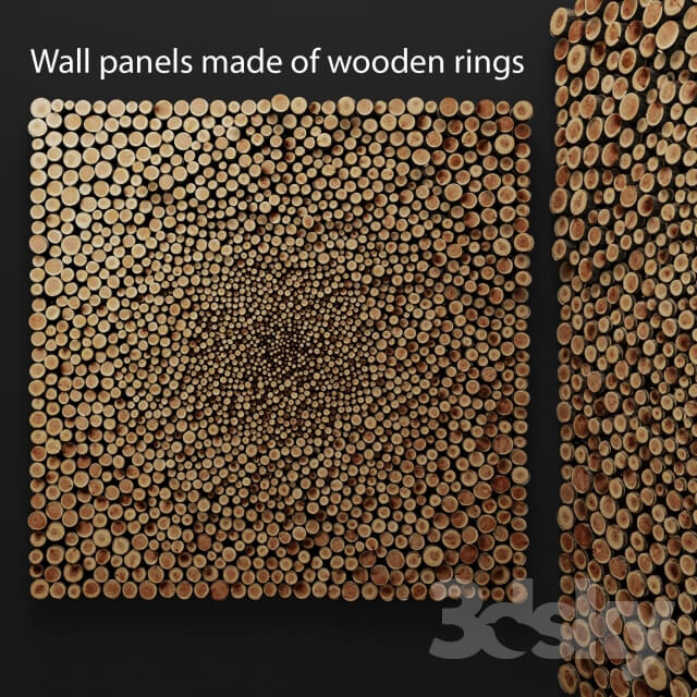 Other decorative objects Wall decor of wooden rings.