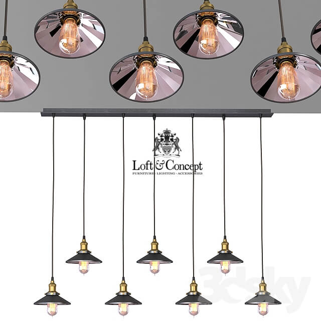 Chandelier Loft Cone Pendant Reflector 7 Line