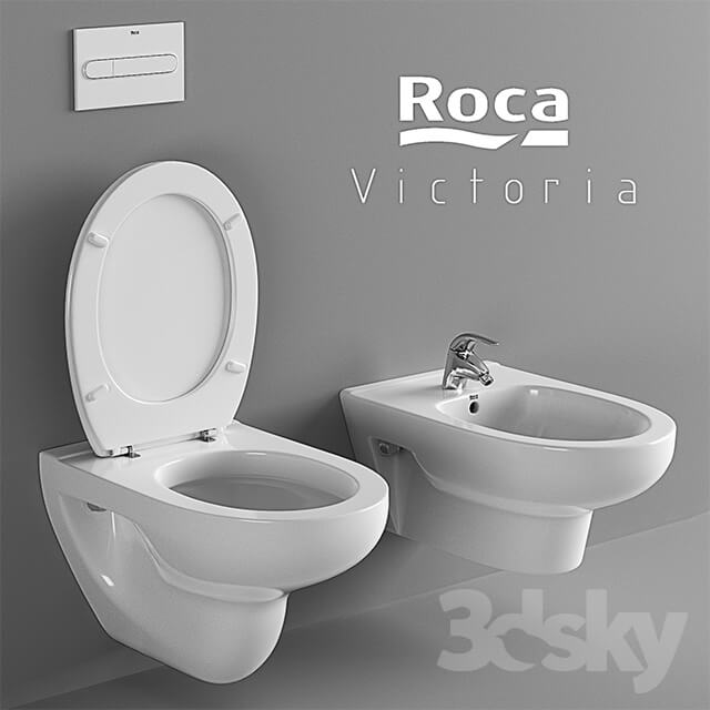 Suspended toilet and bidet Roca Victoria