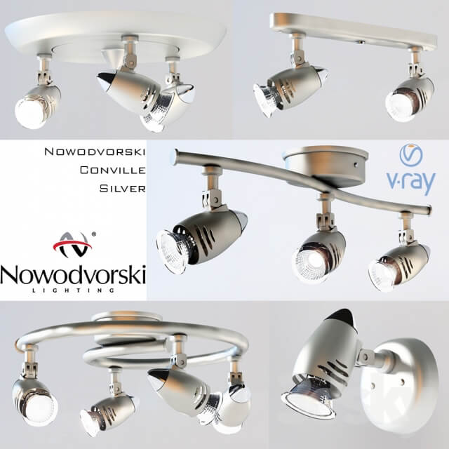 Set Nowodvorski Colville Silver Pendant light 3D Models