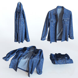 Jean jacket Clothes 3D Models 