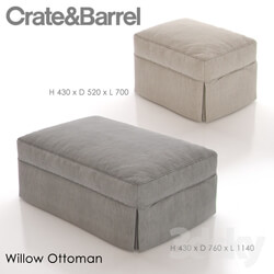 Crate and Barrel Willow Ottoman 