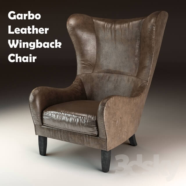 Garbo Leather Wingback Chair