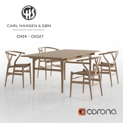 Table Chair Carl Hansen CH24 CH327 