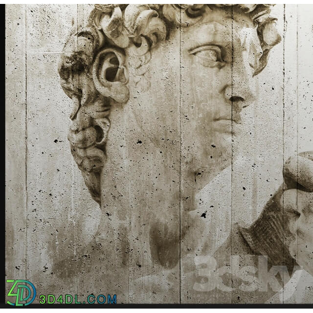 David Street Art Wall Mural david mural painting concrete wall Other decorative objects 3D Models