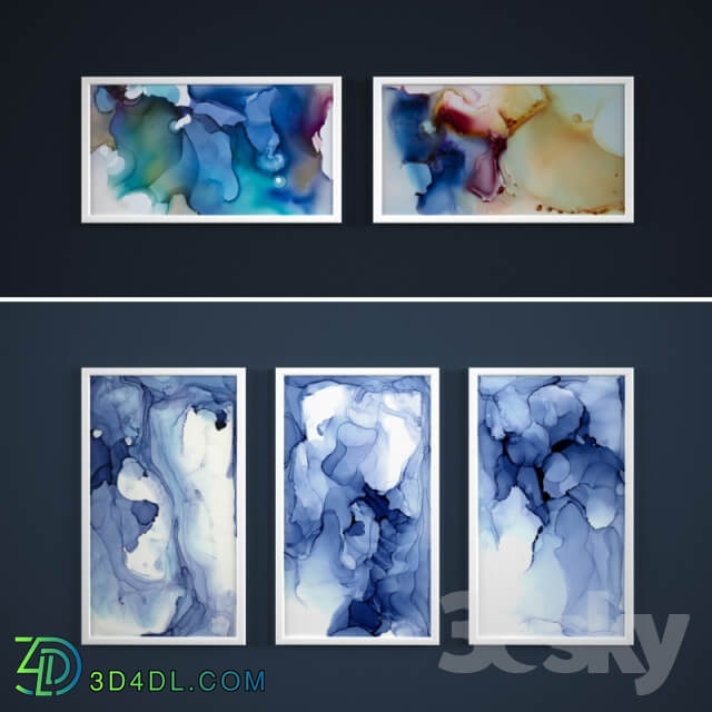 The collection of abstract paintings quot Aqua quot 