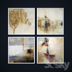 The collection of abstract paintings quot Gold variations quot  