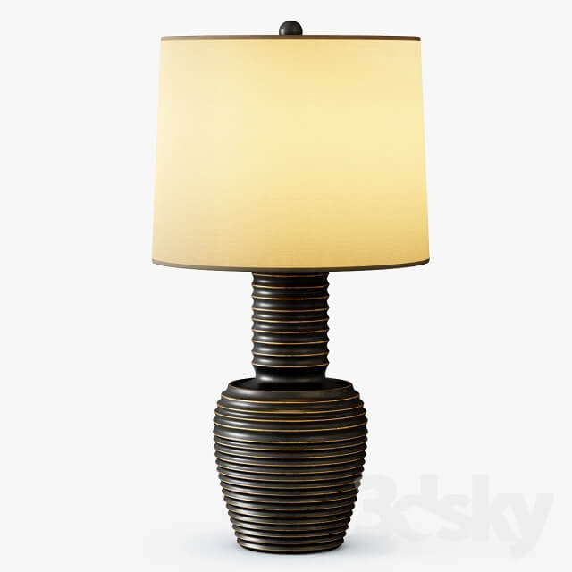 Ribbed Copper Table Lamp
