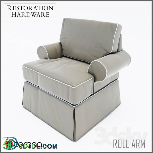 ARMCHAIR WITH CASES ROLL ARM