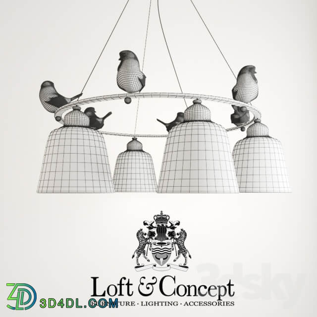 HANGING LAMP PROVENCE BIRD CHANDELIER