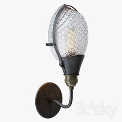 Early Style Quilted Glass Operating Room Light Sconce 