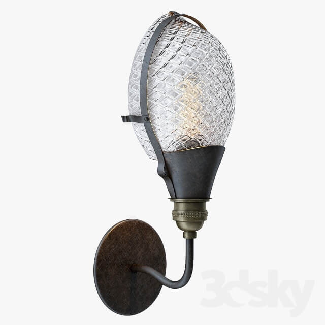 Early Style Quilted Glass Operating Room Light Sconce