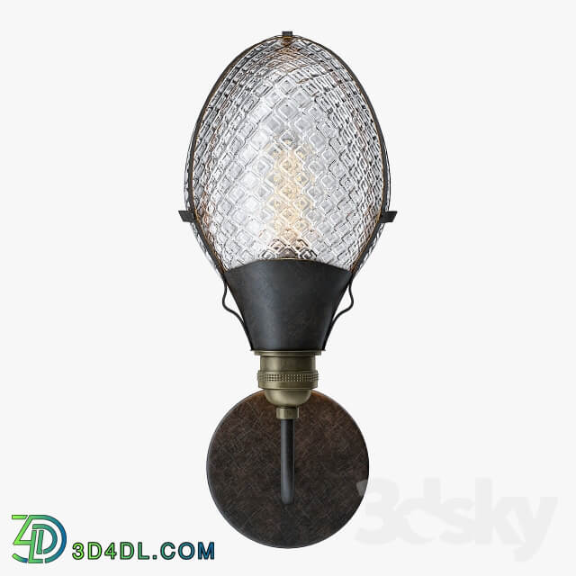 Early Style Quilted Glass Operating Room Light Sconce