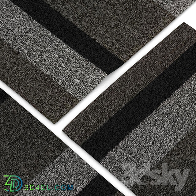 The carpet Chilewich Large Stripe Shag Rug